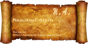 Mauszkopf Albin névjegykártya